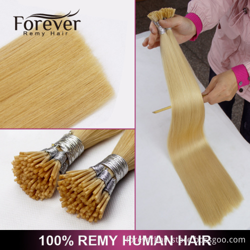 Forever high quality 100 brazilian remi human hair extensions wholesale #24 double drawn i tip hair